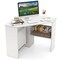 Costway Corner Computer Desk Triangle Writing Workstation w/ Storage Shelf White\Black